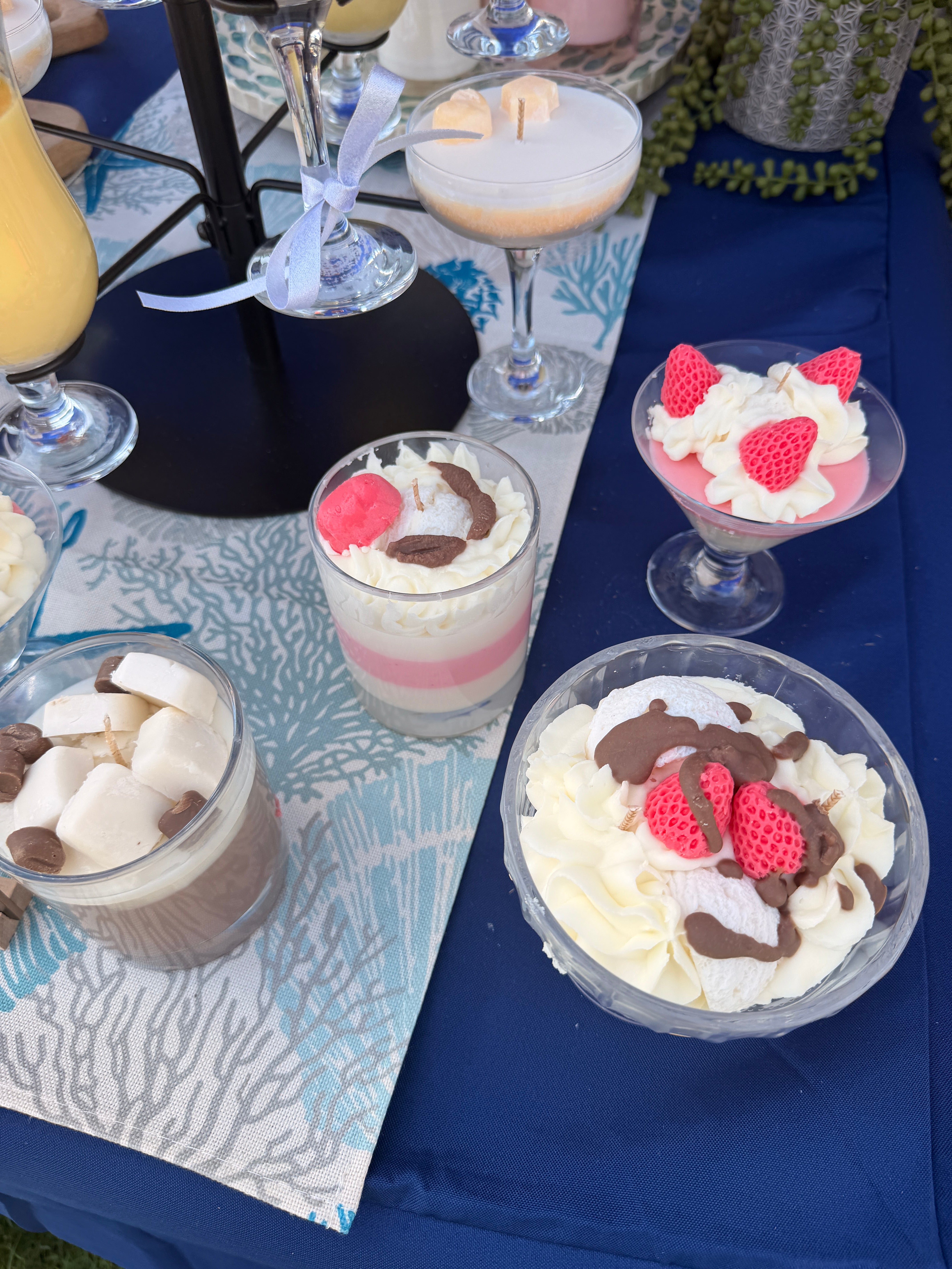 Strawberries and cream Dessert Candle ππ¦π¨