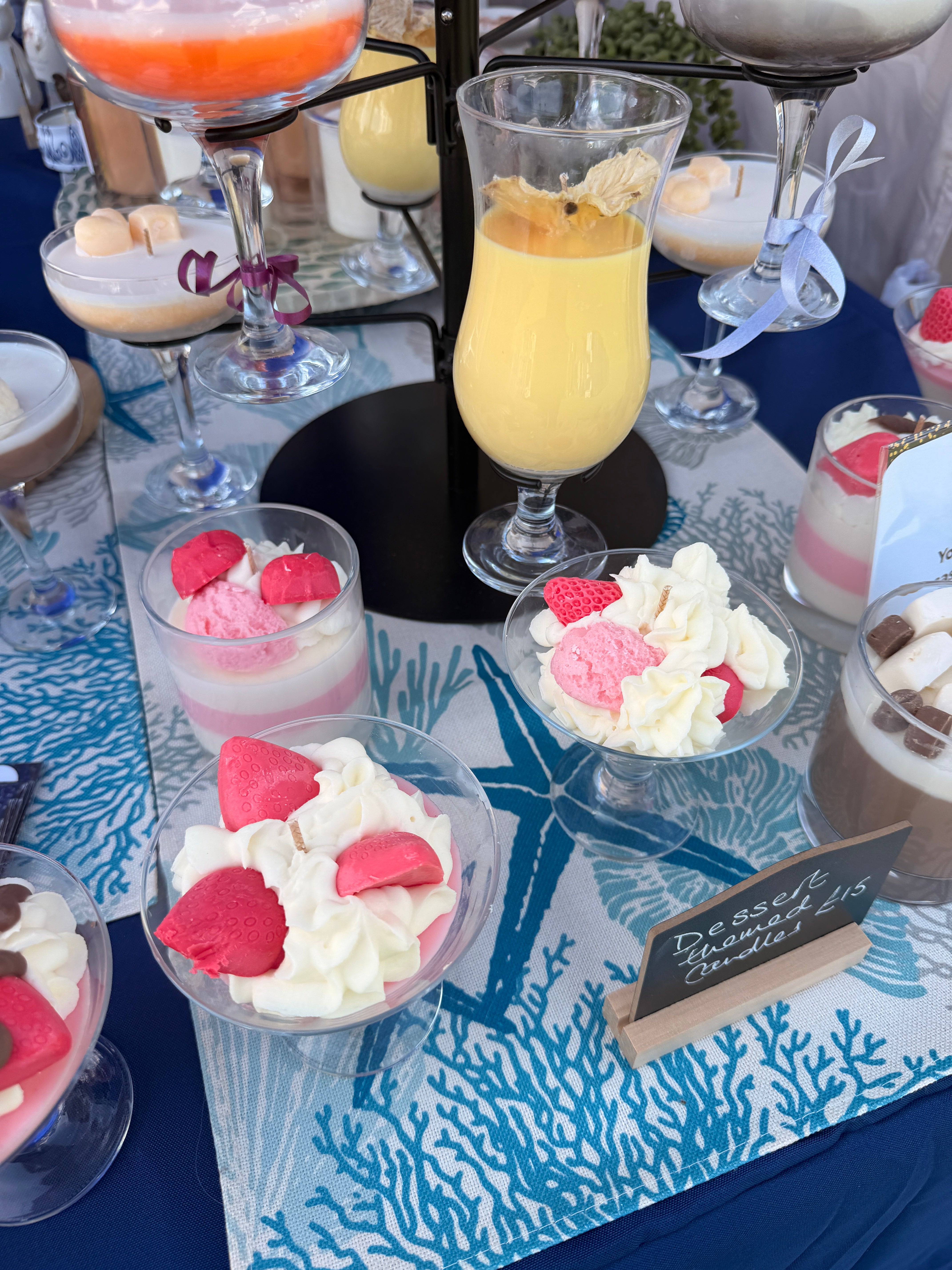 Strawberries and cream Dessert Candle ππ¦π¨