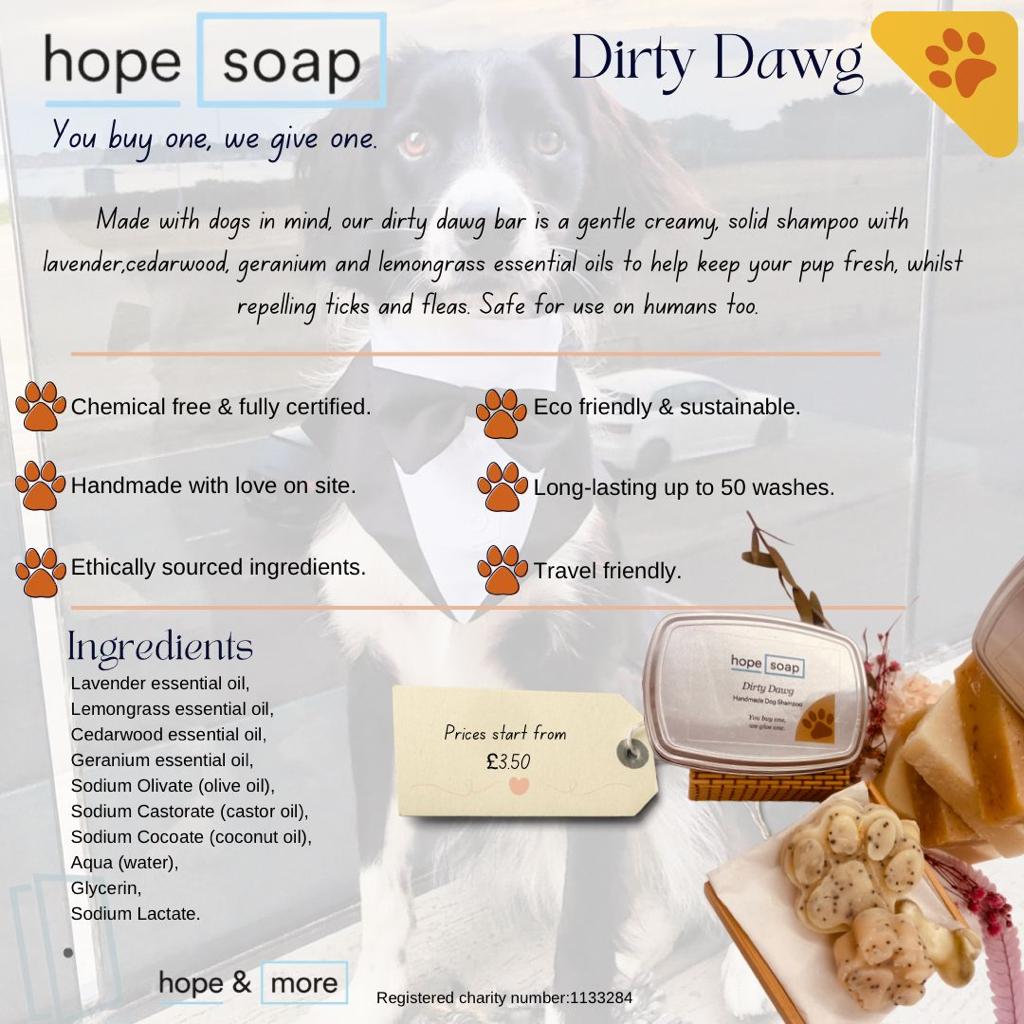Dog soap sample bag