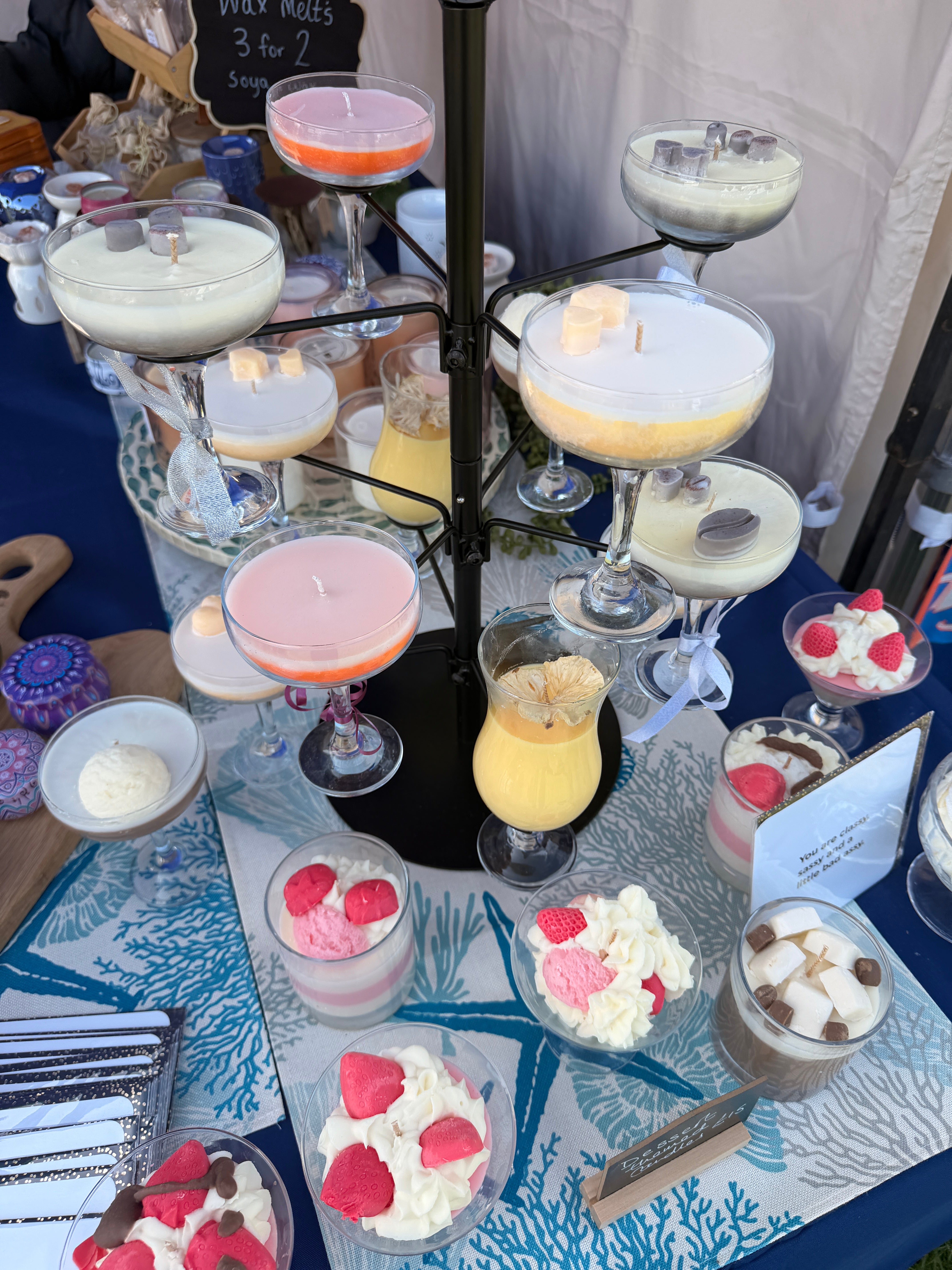 Strawberries and cream Dessert Candle ππ¦π¨