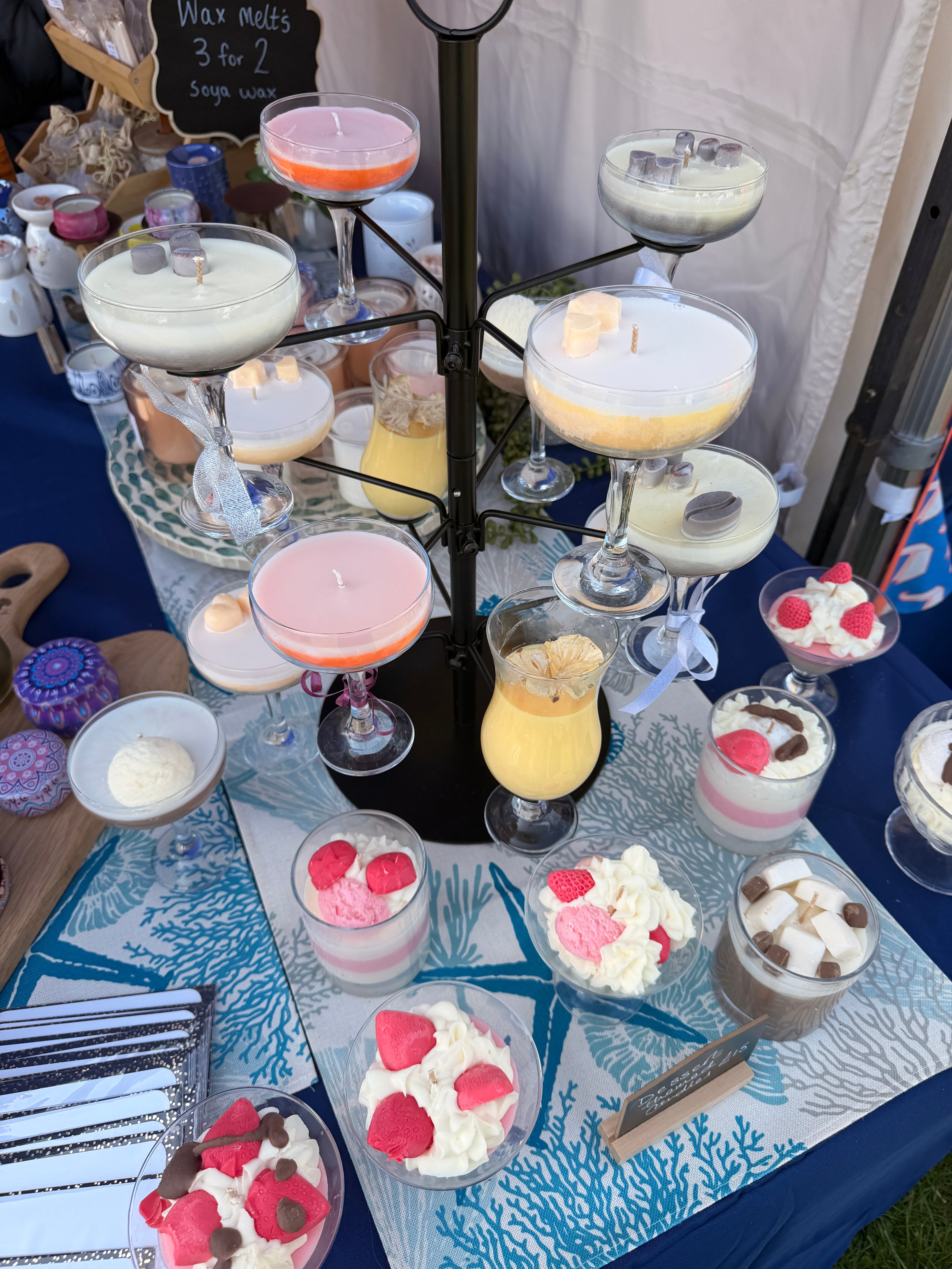 Strawberries and cream Dessert Candle ππ¦π¨
