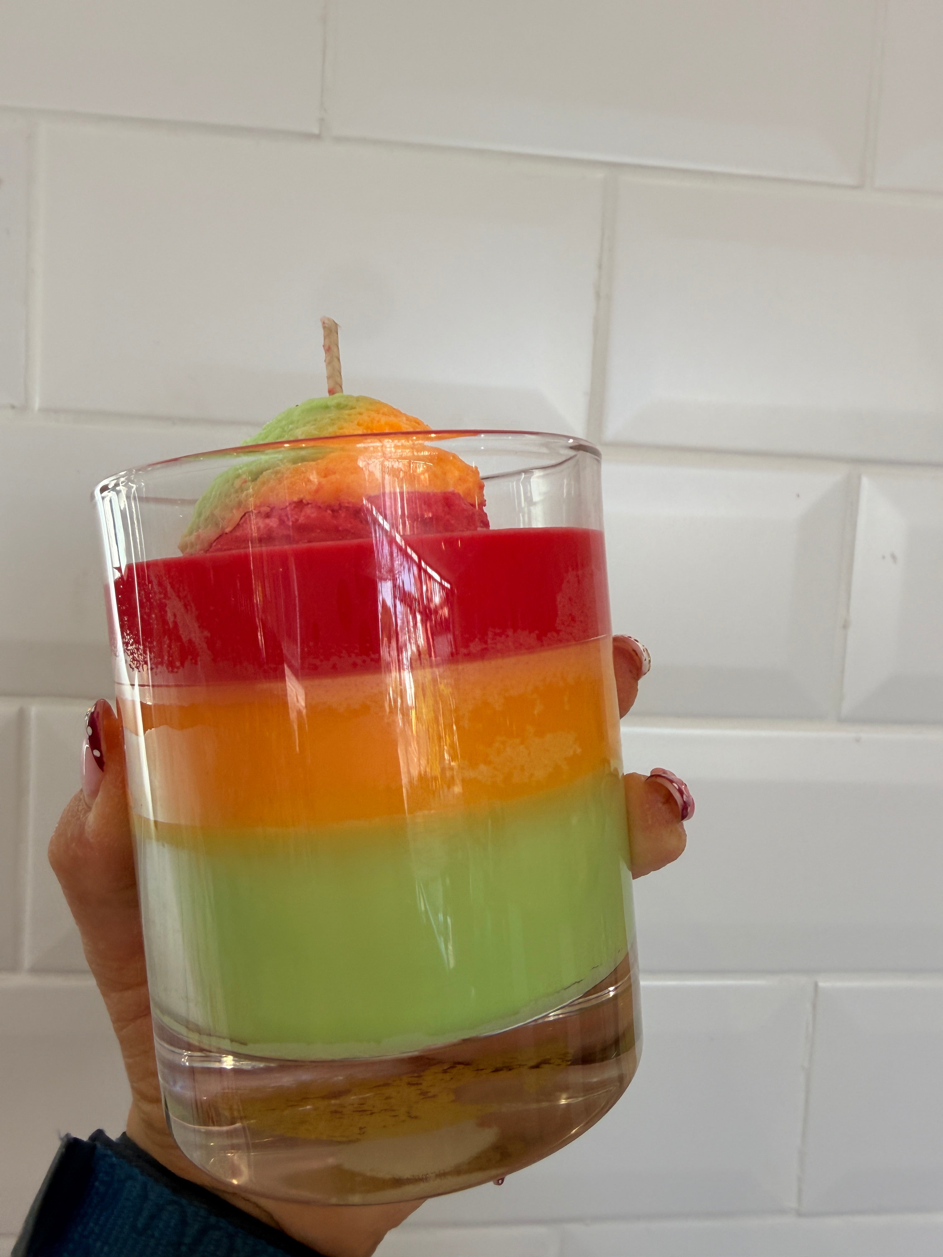 Fruity traffic light candle